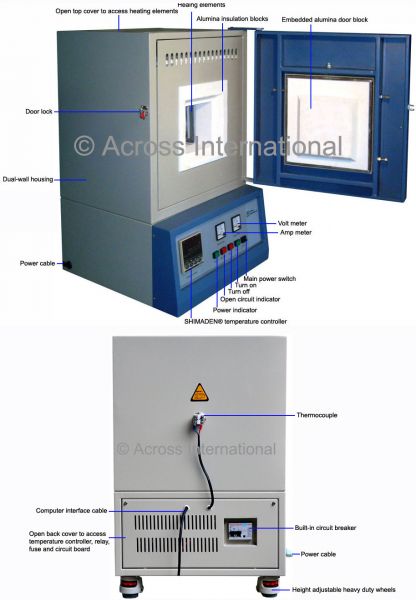 Across International CF1200 (0.44 cu.ft.) Benchtop Furnace